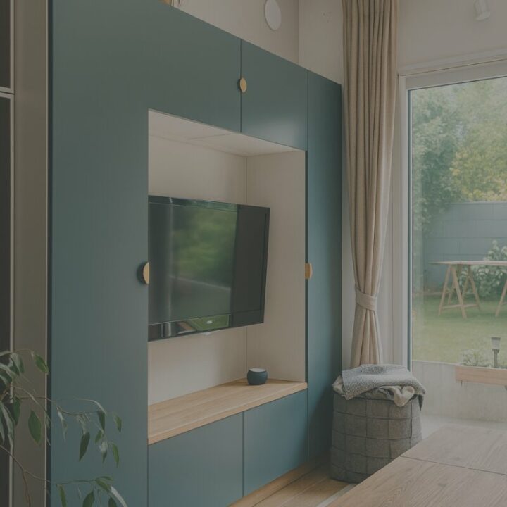Agencement séjour et entrée de style nordique à Rennes - projet L'Endroit Atelier Nordique